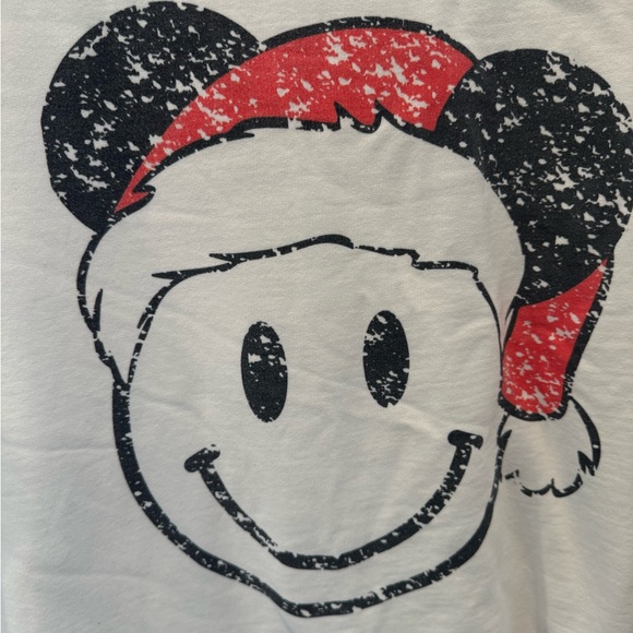 Independent Trading Christmas Santa Mickey Smiley White Sweatshirt Size 2X - Picture 8 of 8